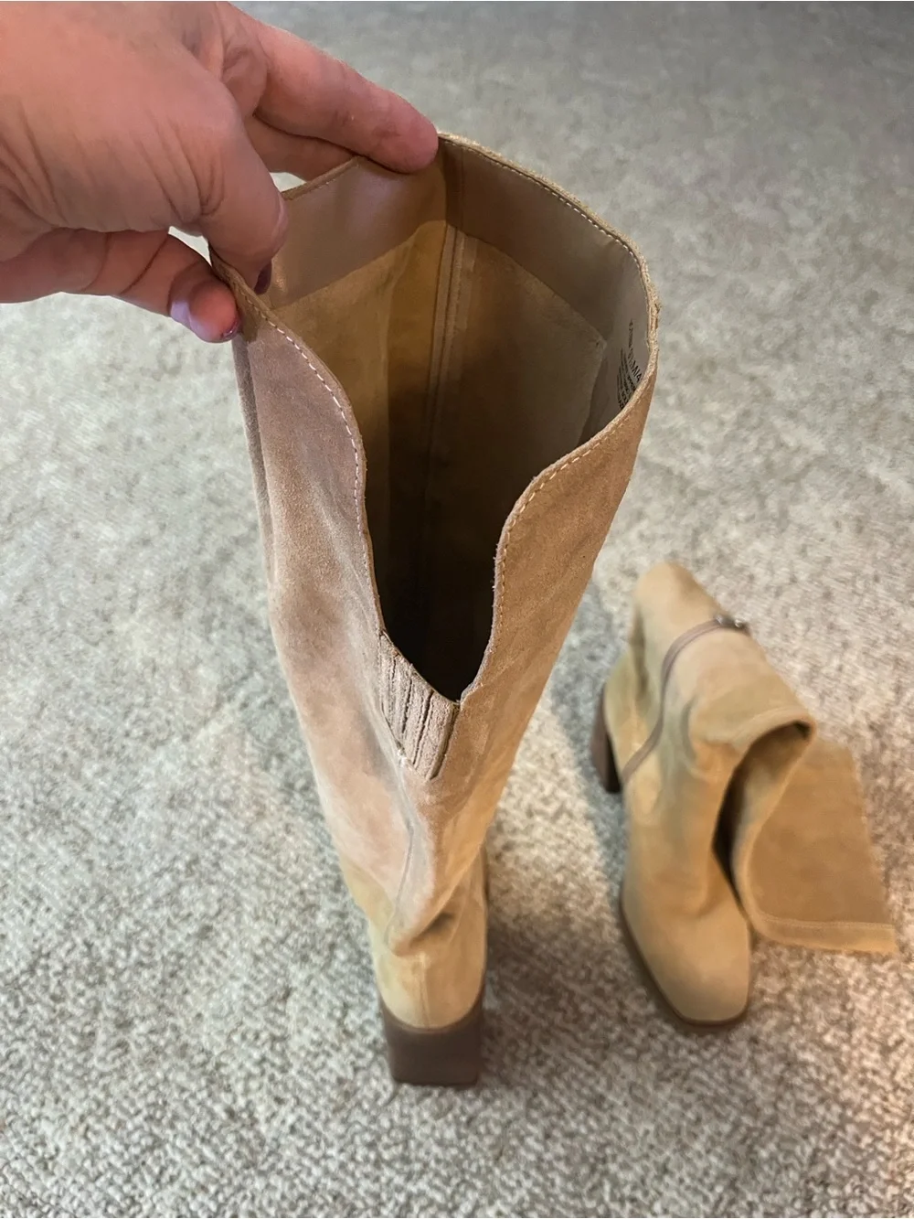 Vince Camuto Suede Over-the-Knee Boots in Camel